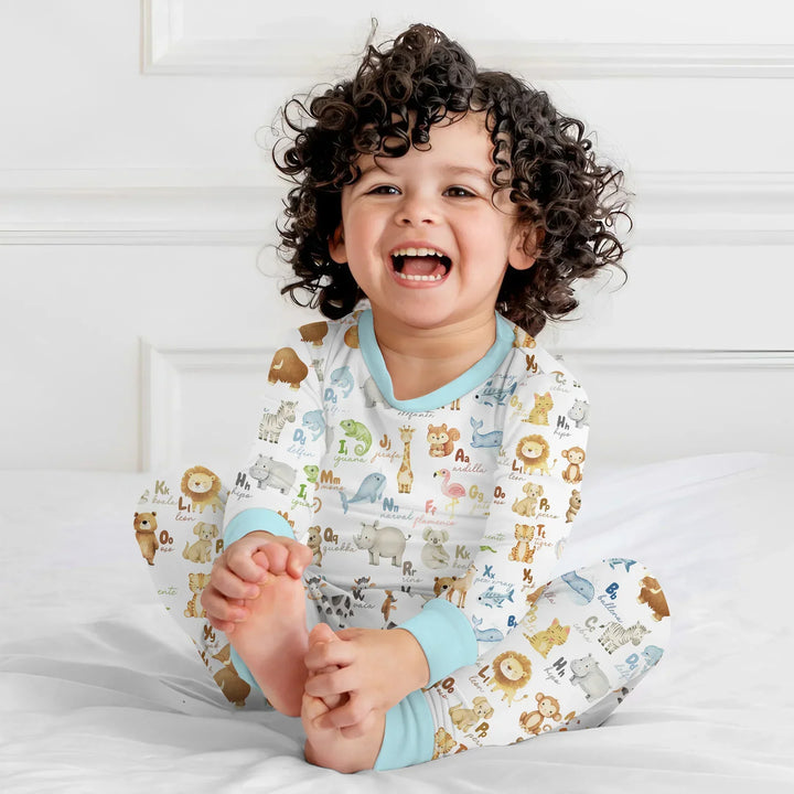 Spanish Alphabet Bamboo Two Piece Long Sleeve Pajama Set