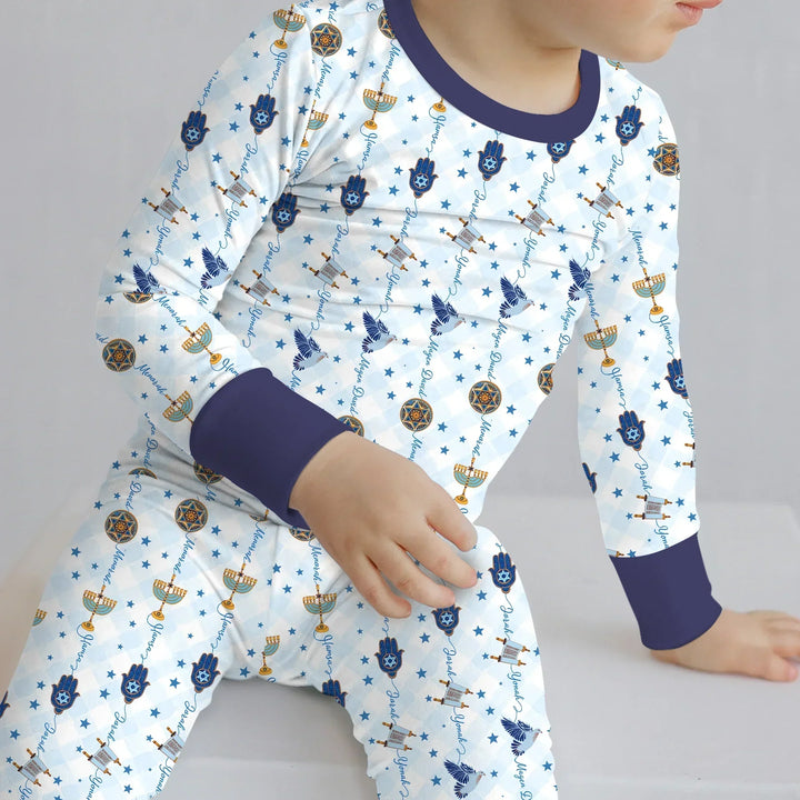 Zweiteiliges Langarm-Pyjama-Set mit Sommerfrüchten