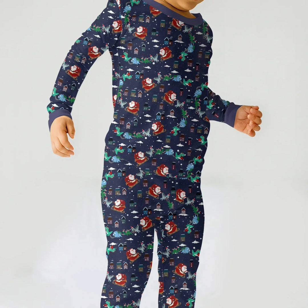 Zweiteiliges Langarm-Pyjama-Set mit Sommerfrüchten