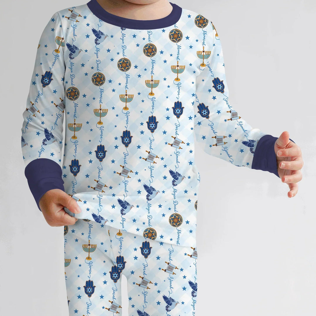 Zweiteiliges Langarm-Pyjama-Set mit Sommerfrüchten