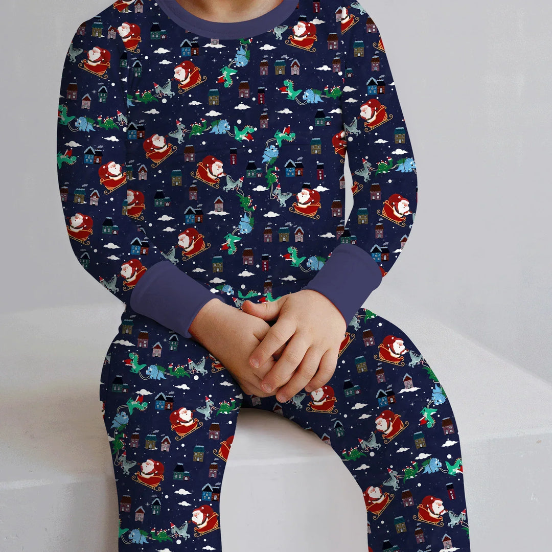 Zweiteiliges Langarm-Pyjama-Set mit Sommerfrüchten