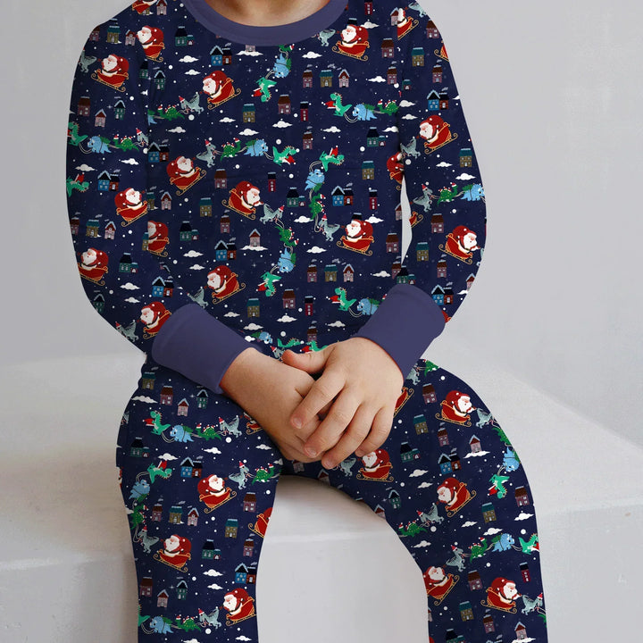 Zweiteiliges Langarm-Pyjama-Set mit Sommerfrüchten