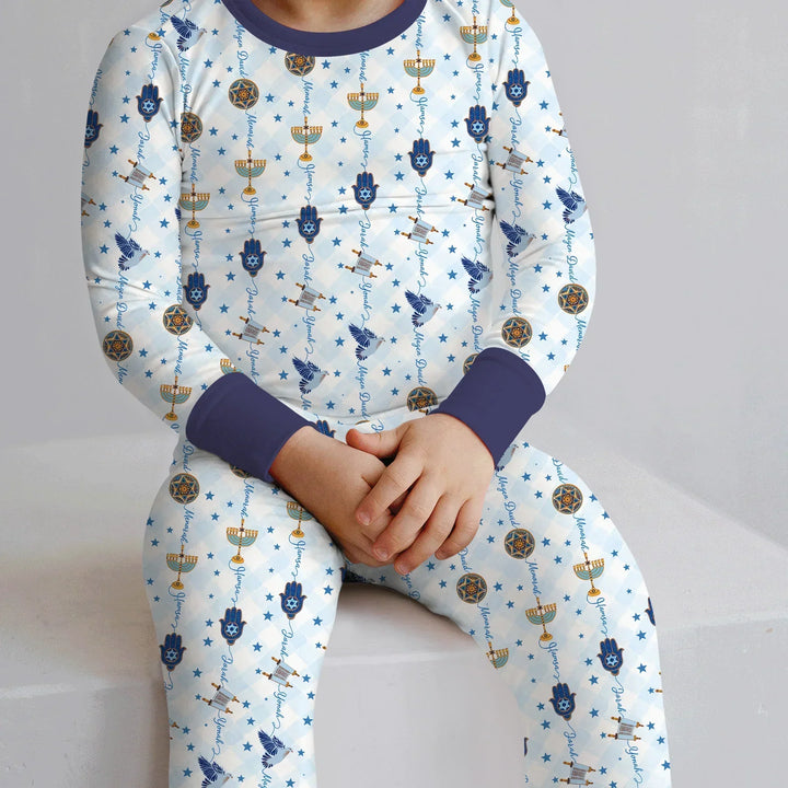 Zweiteiliges Langarm-Pyjama-Set mit Sommerfrüchten