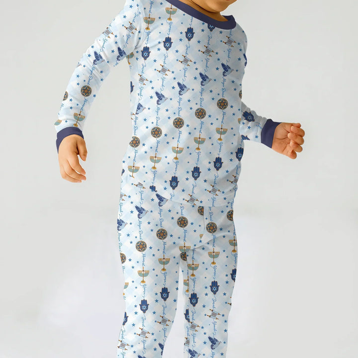 Zweiteiliges Langarm-Pyjama-Set mit Sommerfrüchten