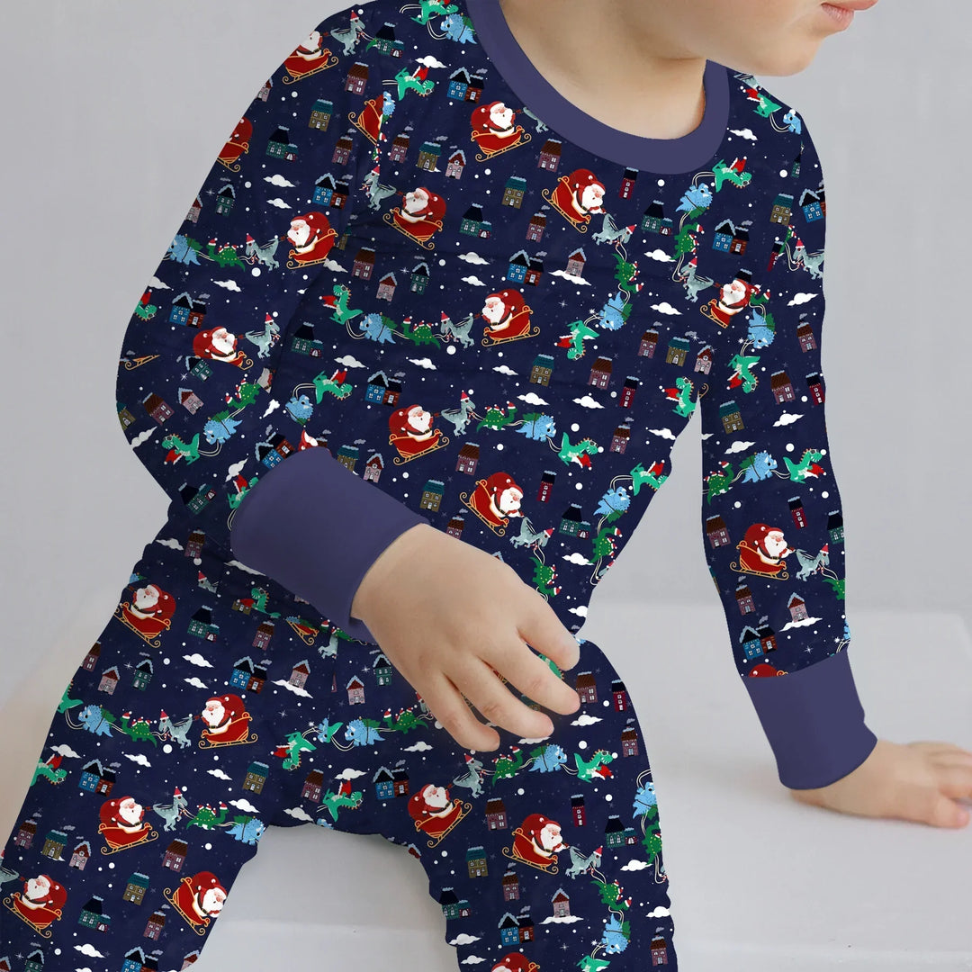 Zweiteiliges Langarm-Pyjama-Set mit Sommerfrüchten