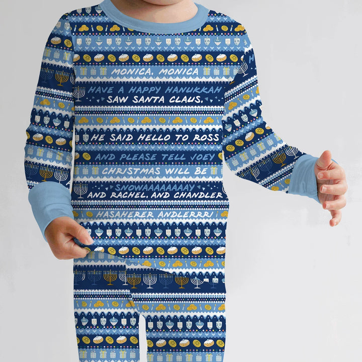 Hanukkah Fair Isle Bamboo Two Piece Long Sleeve Pajama Set