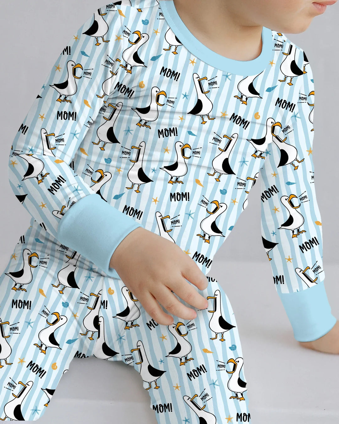 Seagull mom Mom MOM Bamboo Two Piece Long Sleeve Pajama Set