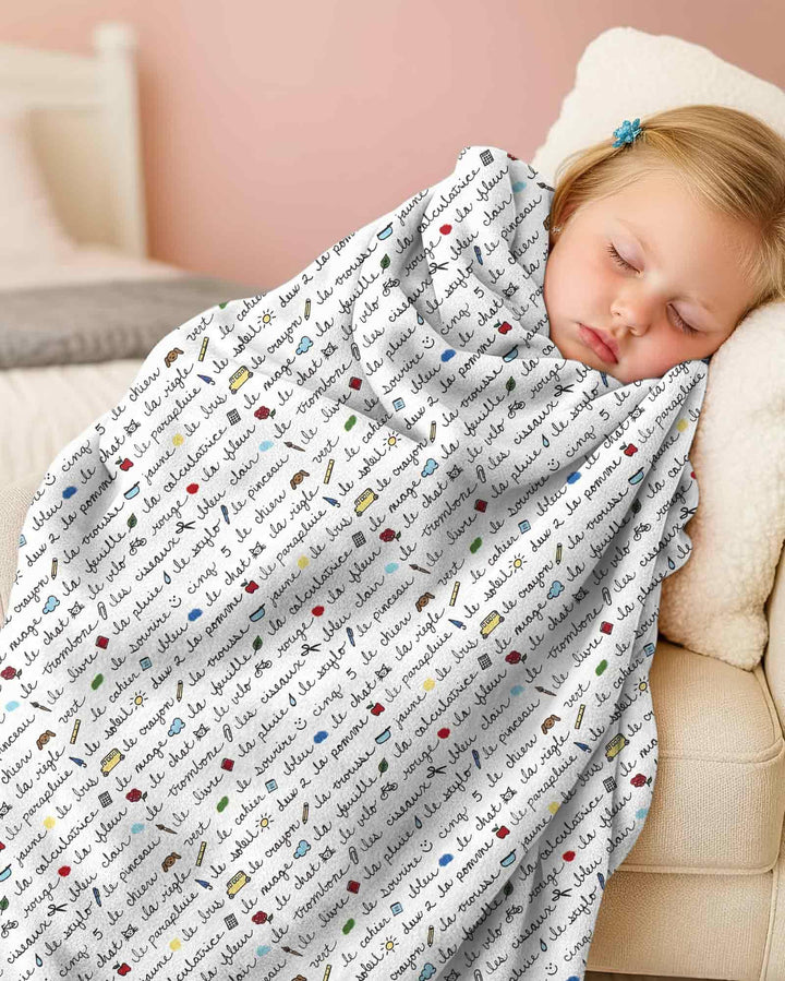 French Classroom Notes Bamboo Blanket