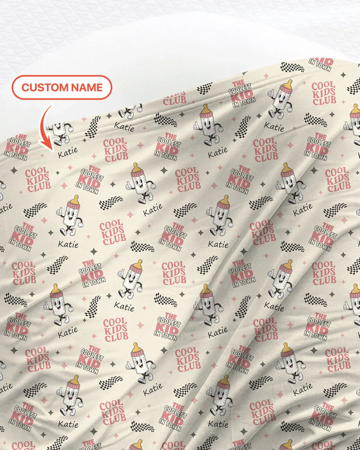 Custom Name Cool Club Daddy & Me Matching swaddle blanket