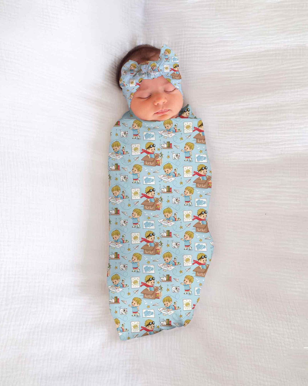 Tiny Explorer Tales swaddle blanket