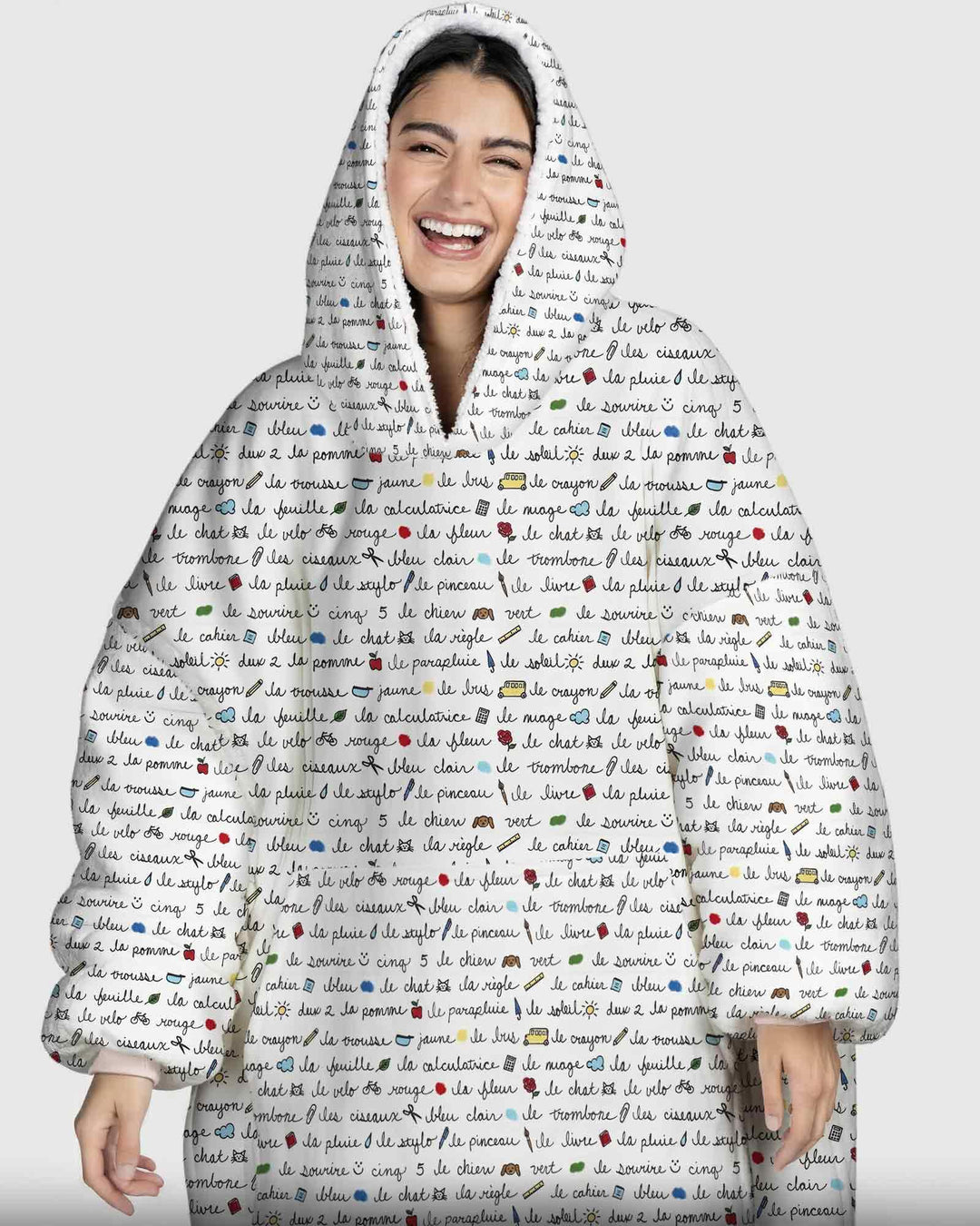French Classroom Notes Bamboo Blanket Hoodie
