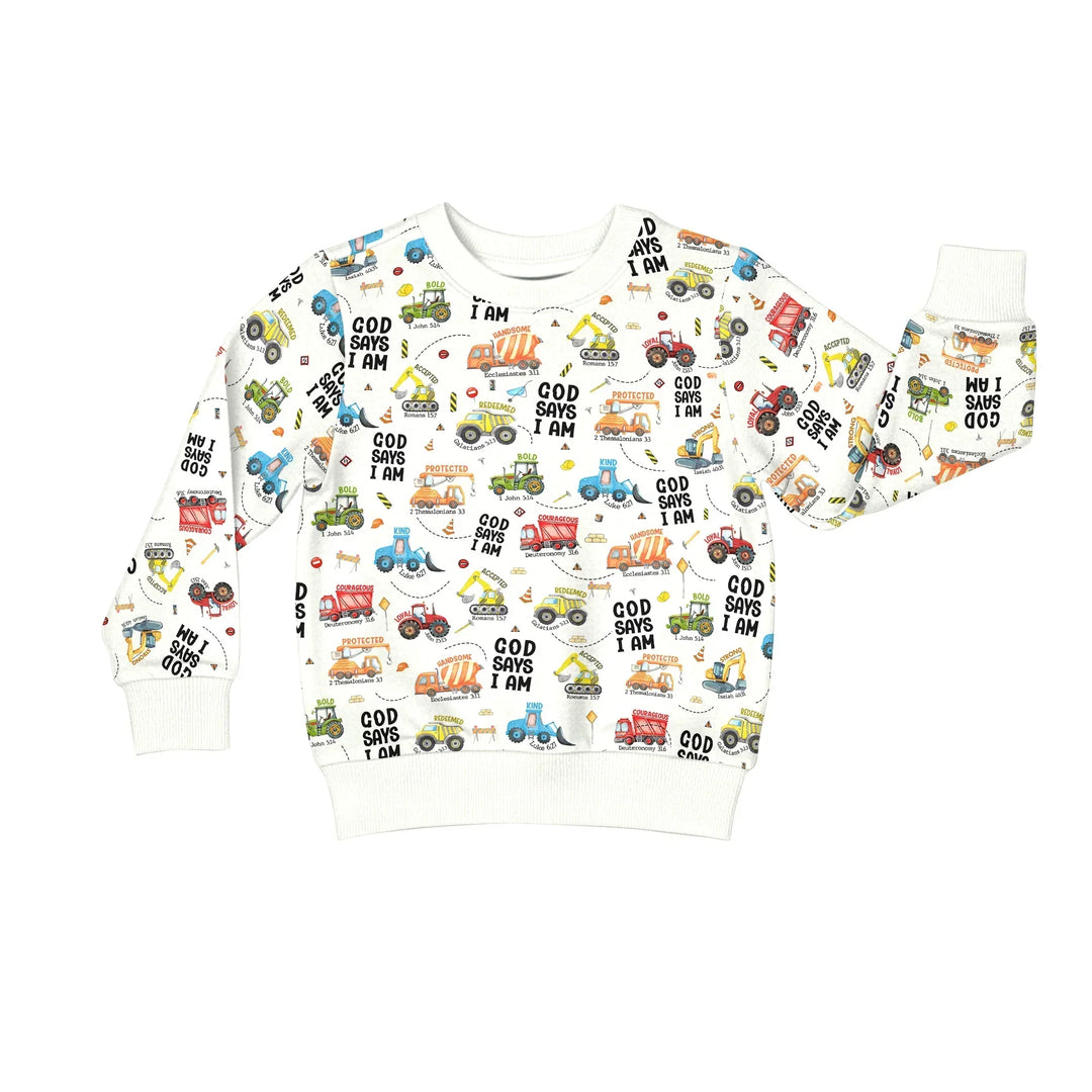 God Says I Am Boy Bamboo Crewneck Sweatshirt