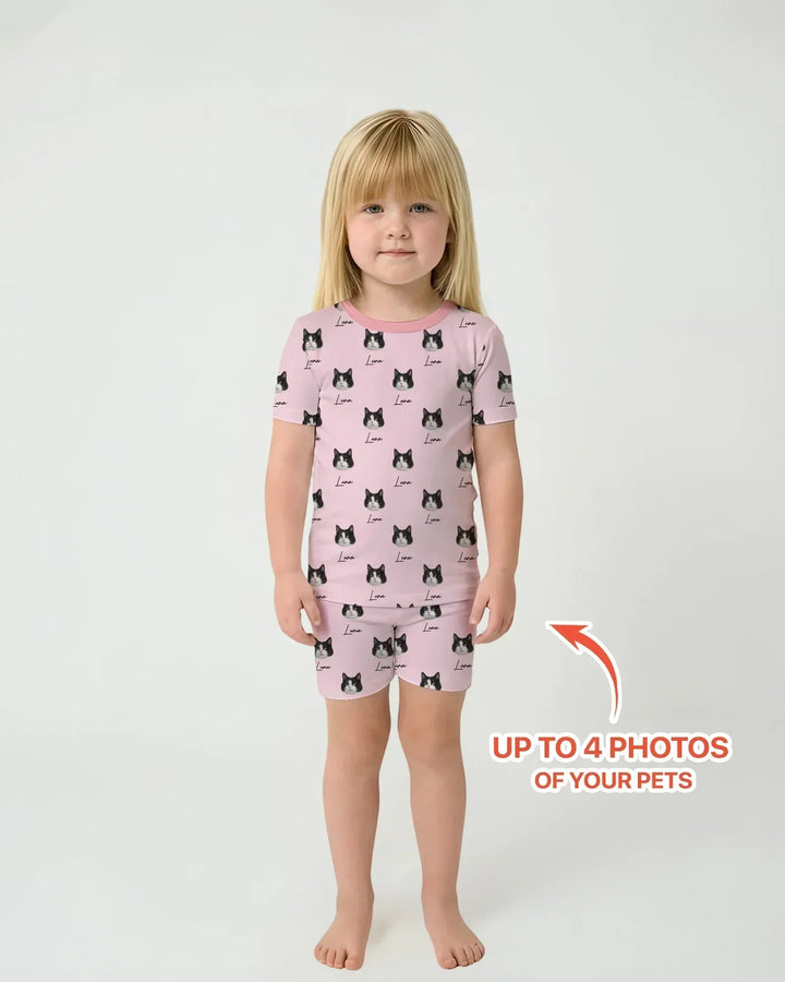 Zweiteiliges Pyjama-Set mit kurzen Ärmeln und Shorts im Sommer-Design