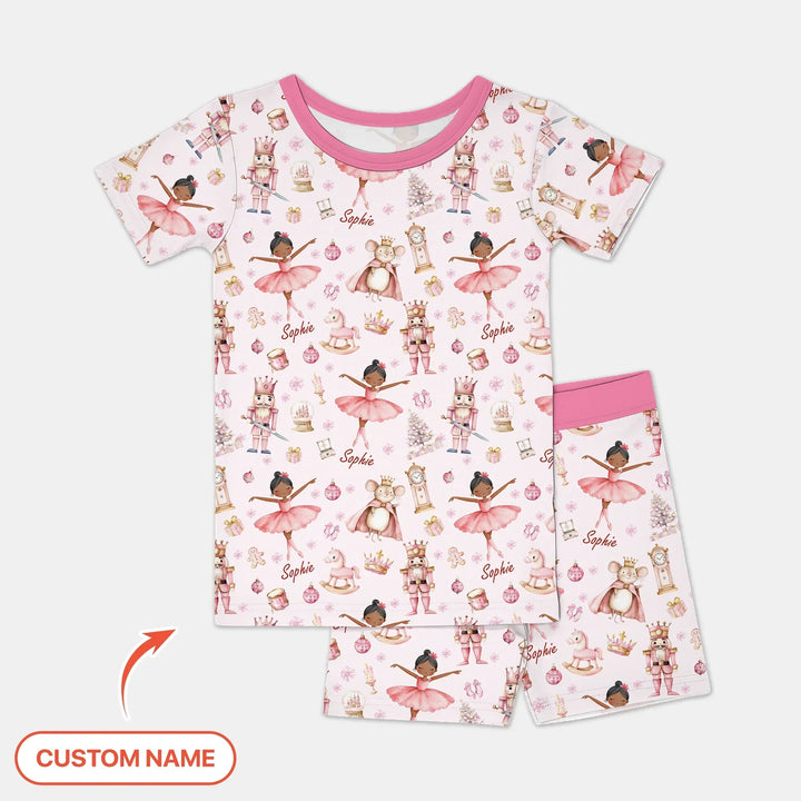 Zweiteiliges Pyjama-Set mit kurzen Ärmeln und Shorts im Sommer-Design