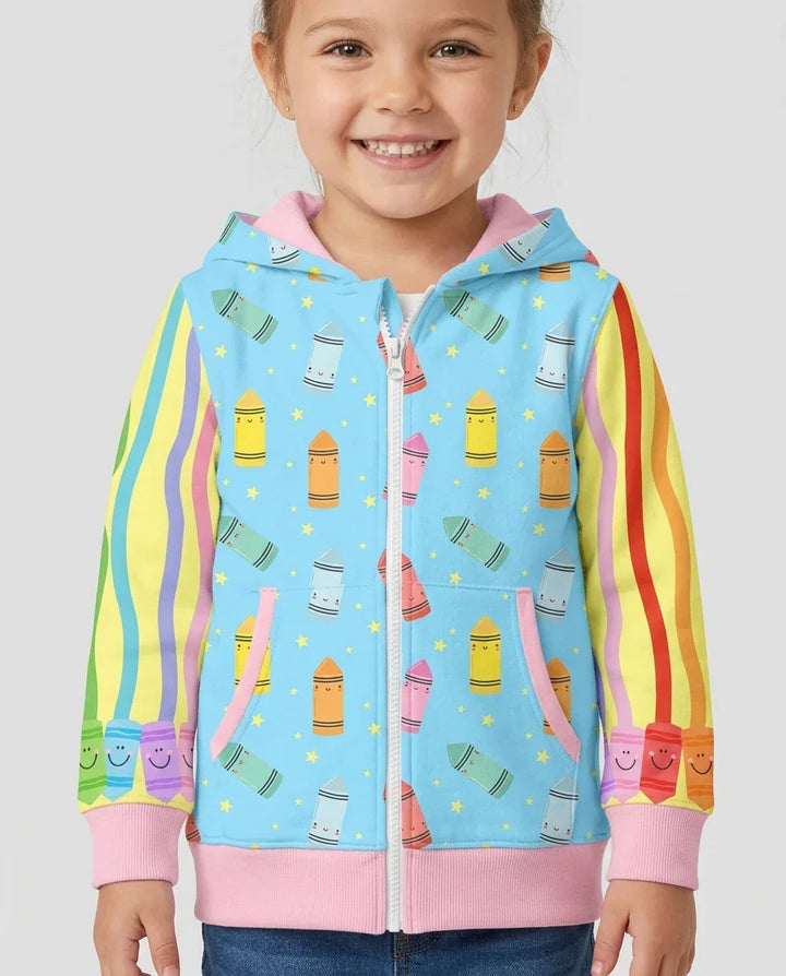Happy Crayon Friends Bamboo Zip Hoodie