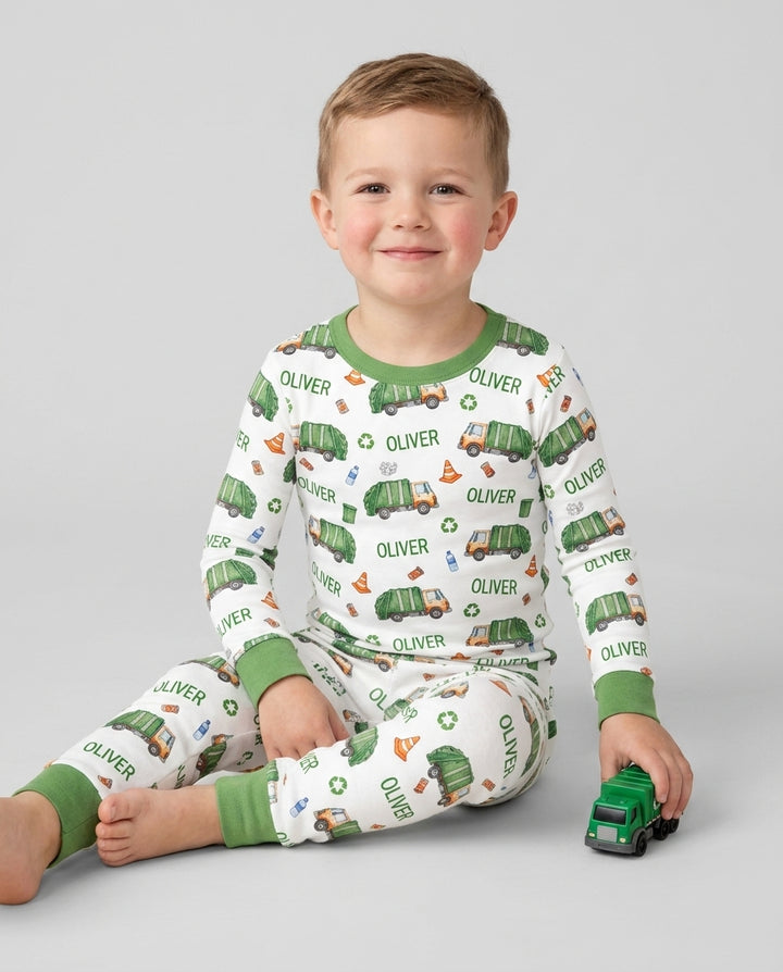 Zweiteiliges Langarm-Pyjama-Set mit Sommerfrüchten