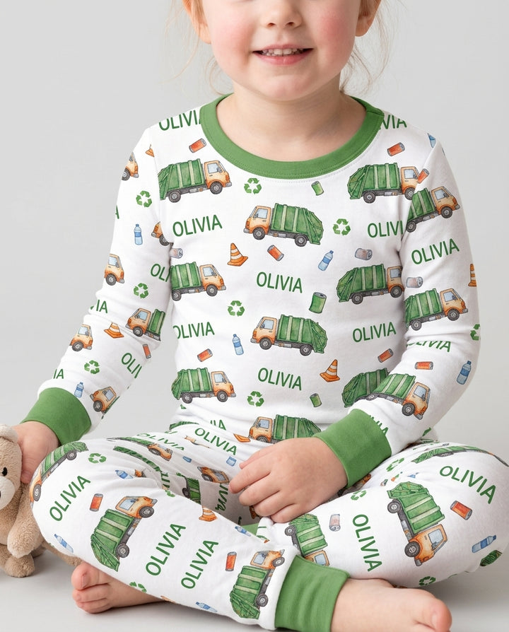 Zweiteiliges Langarm-Pyjama-Set mit Sommerfrüchten