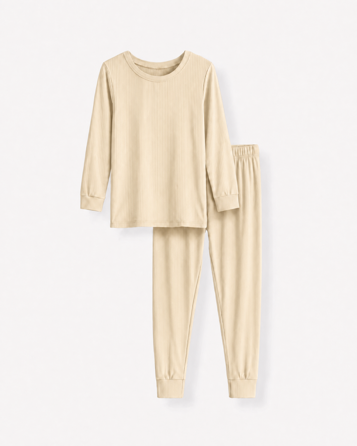 Ribbed Bamboo Two Piece Long Sleeve Pajama Set