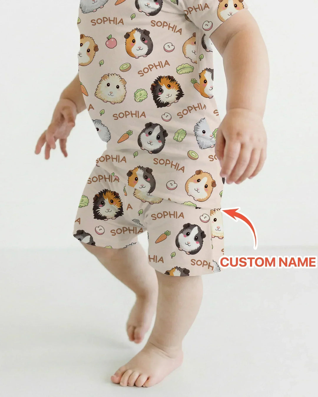 Zweiteiliges Pyjama-Set mit kurzen Ärmeln und Shorts im Sommer-Design