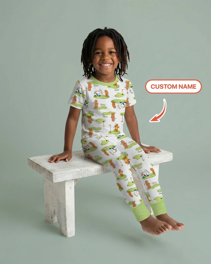 Zweiteiliges, kurzärmliges Pyjama-Set mit Marienkäfern