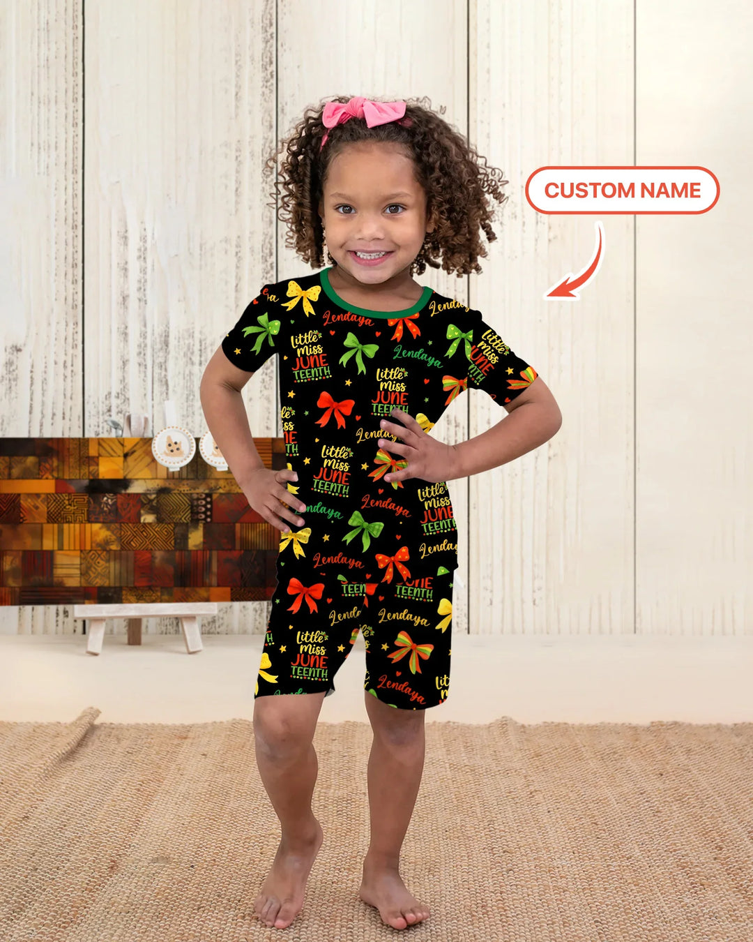 Zweiteiliges Pyjama-Set mit kurzen Ärmeln und Shorts im Sommer-Design