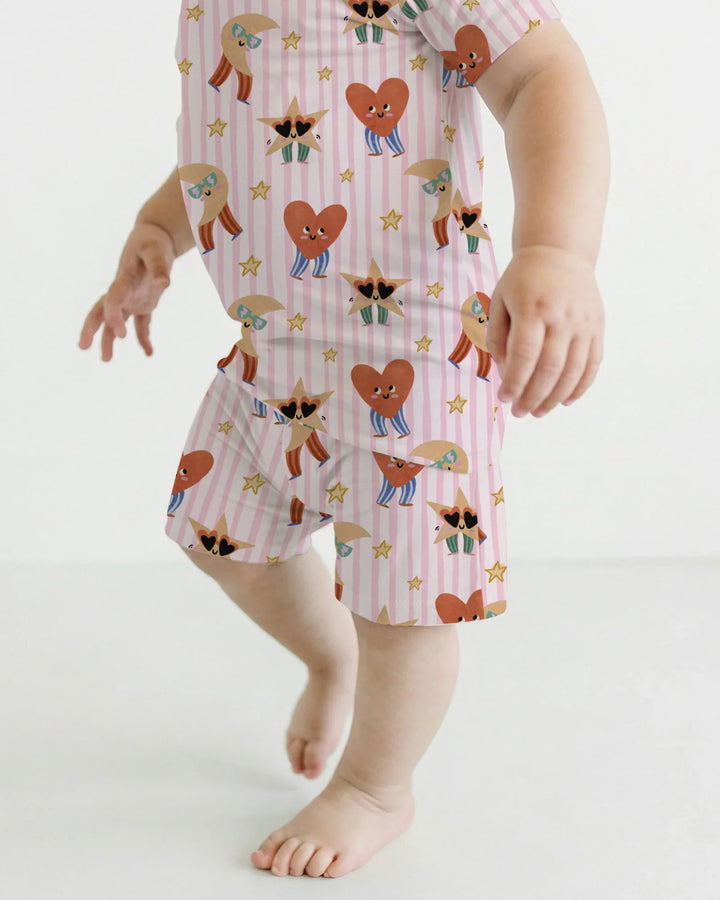 Dance More Dances Bamboo Two Piece Short Sleeve Shorts Pajama Set