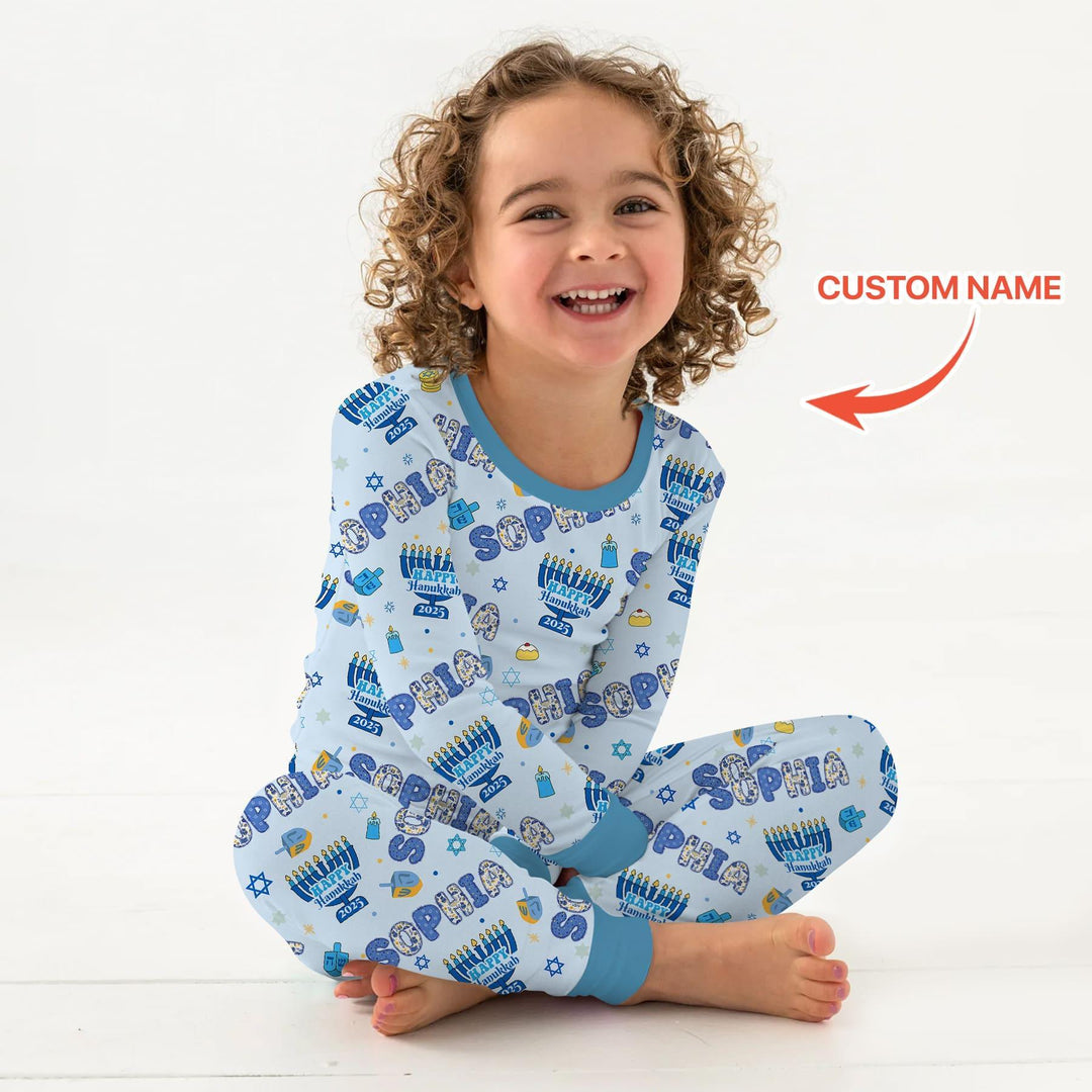 Zweiteiliges Langarm-Pyjama-Set mit Sommerfrüchten