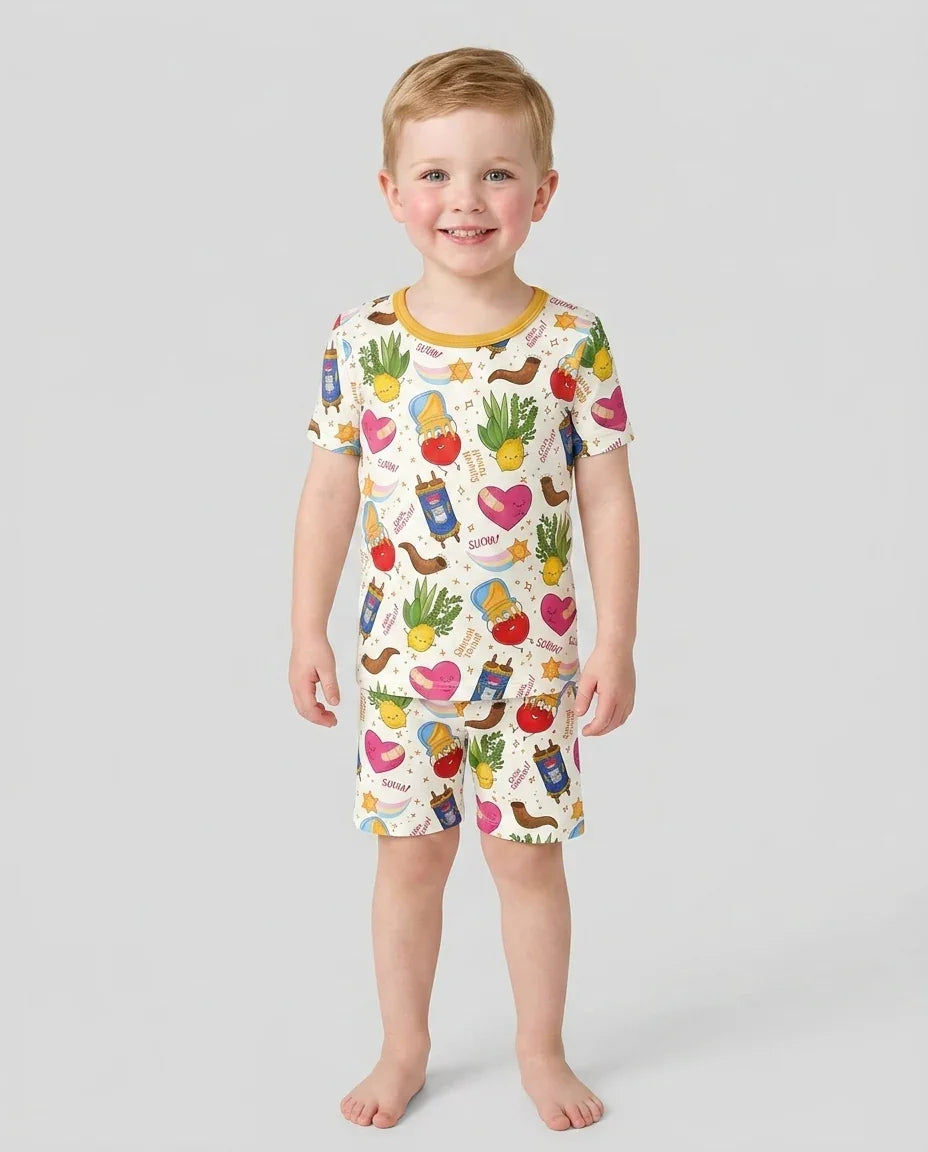 Jewish High Holidays Bamboo Two Piece Short Sleeve Shorts Pajama Set