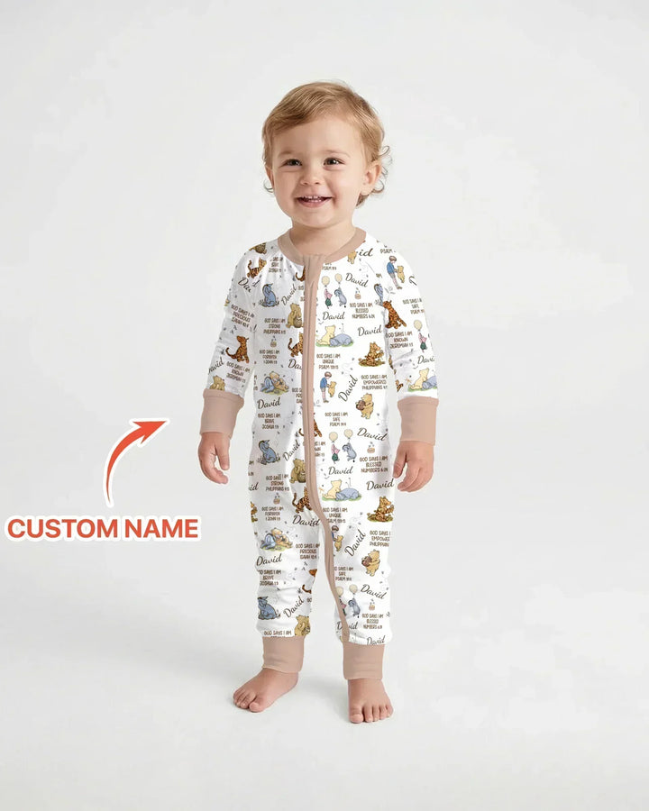 Custom Name God Says I Am Classic Bear Bamboo Convertible Zippy