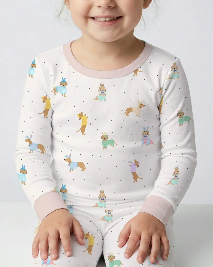 Zweiteiliges Langarm-Pyjama-Set mit Sommerfrüchten