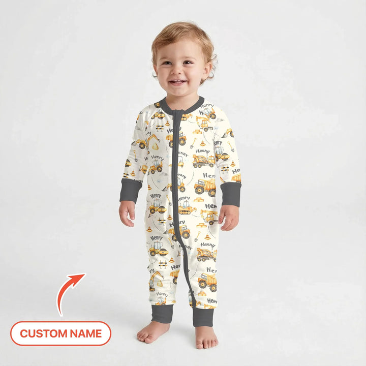 Constructions Machines Custom Name Bamboo Convertible Zippy
