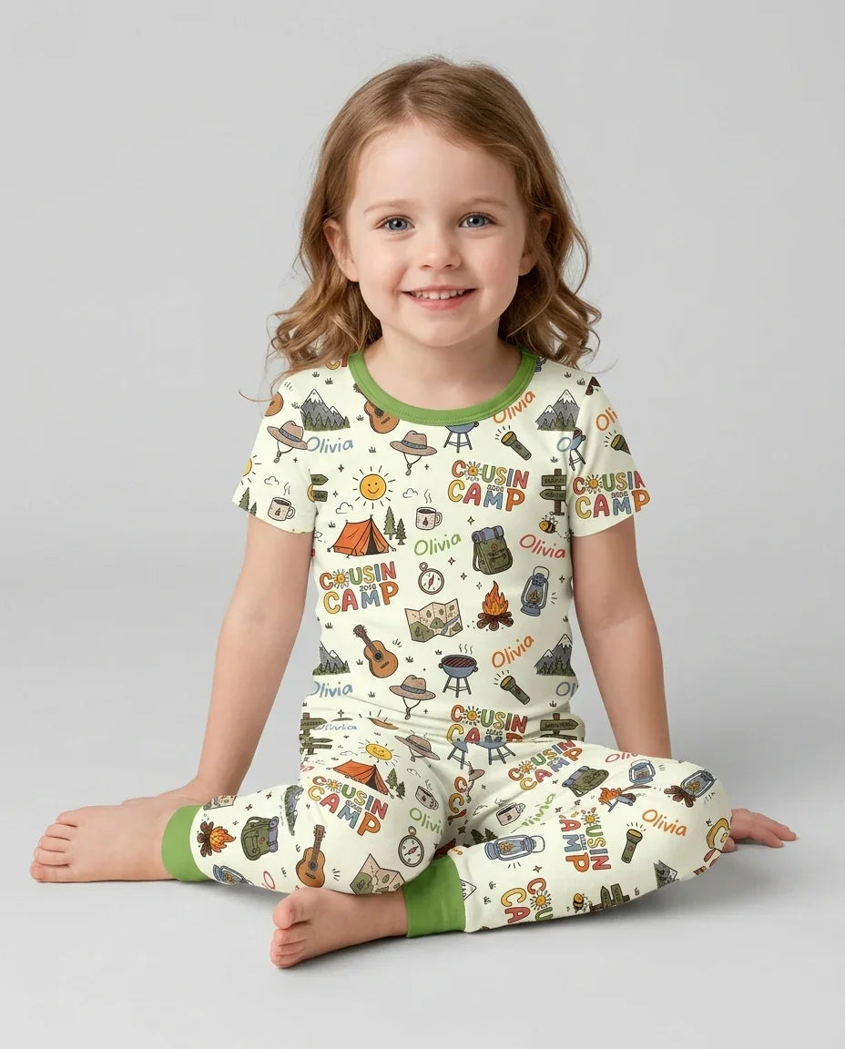 Zweiteiliges, kurzärmliges Pyjama-Set mit Marienkäfern
