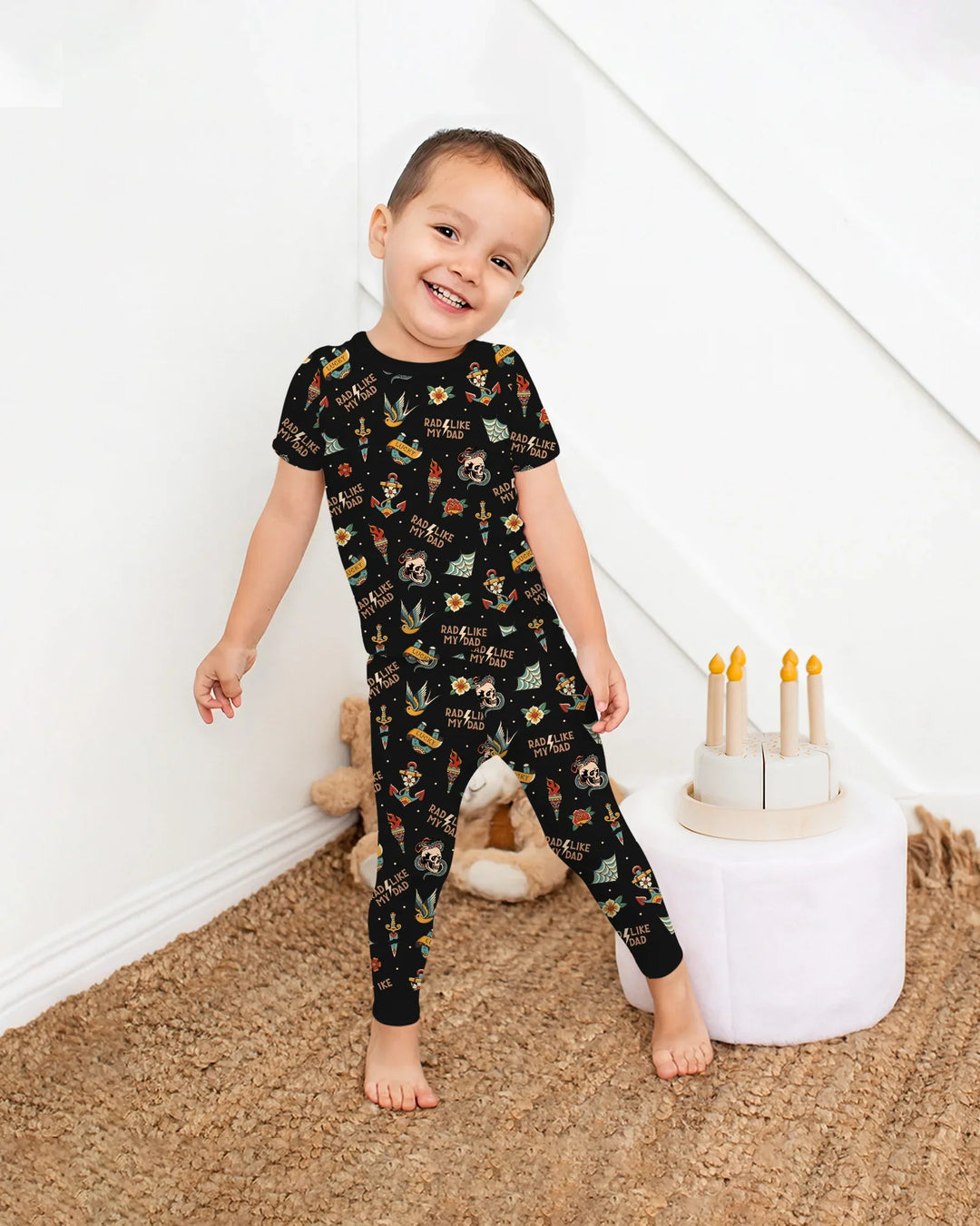 Zweiteiliges, kurzärmliges Pyjama-Set mit Marienkäfern