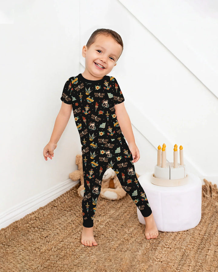 Zweiteiliges, kurzärmliges Pyjama-Set mit Marienkäfern
