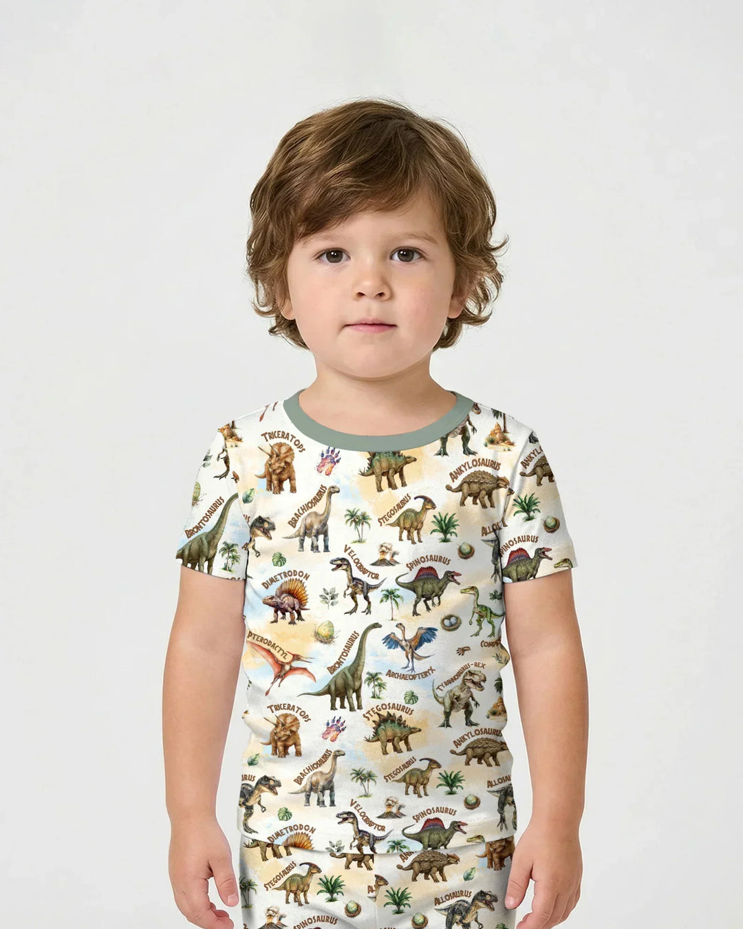 Template Zweiteiliges Pyjama-Set mit kurzen Ärmeln und Shorts