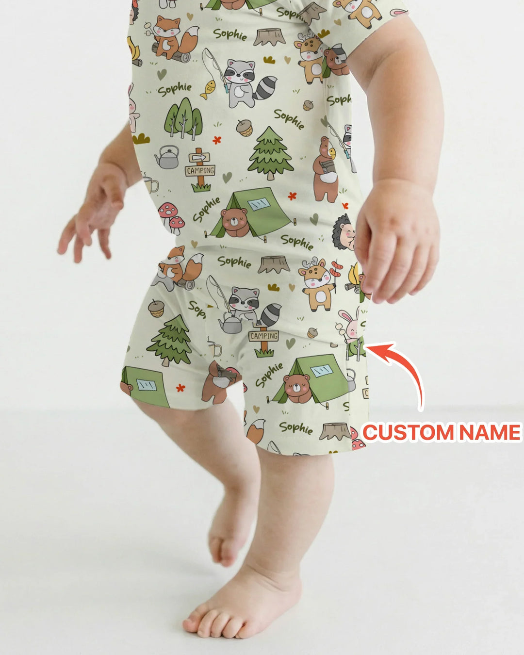 Zweiteiliges Pyjama-Set mit kurzen Ärmeln und Shorts im Sommer-Design