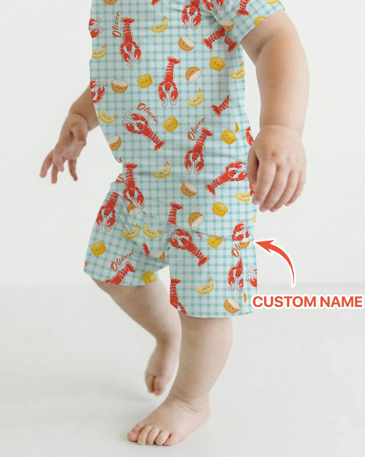 Zweiteiliges Pyjama-Set mit kurzen Ärmeln und Shorts im Sommer-Design