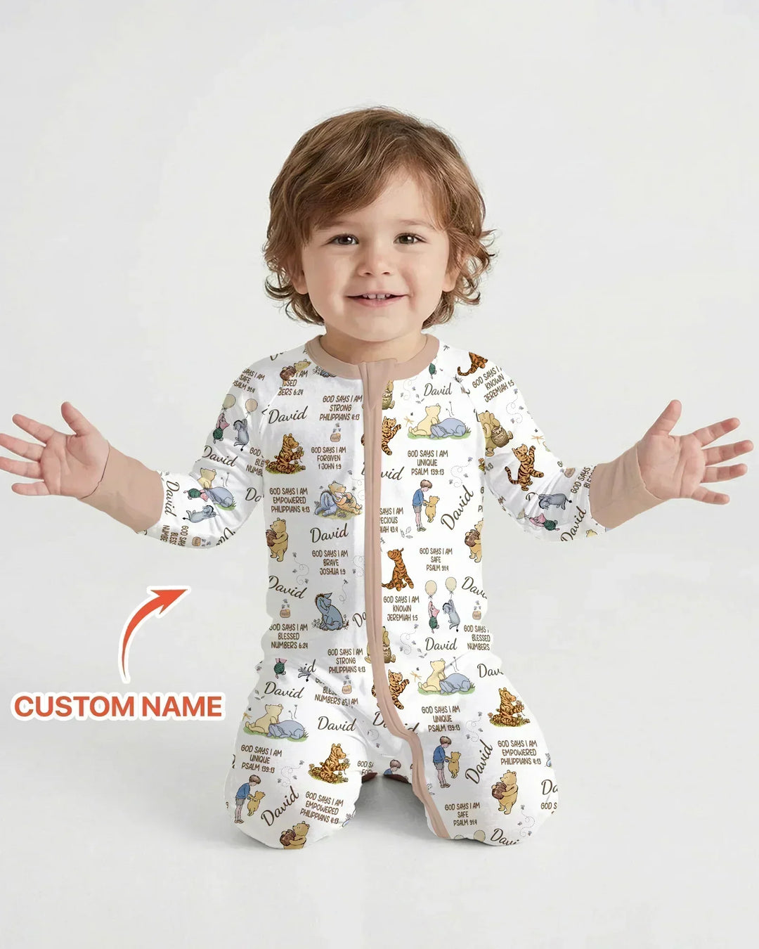Custom Name God Says I Am Classic Bear Bamboo Convertible Zippy