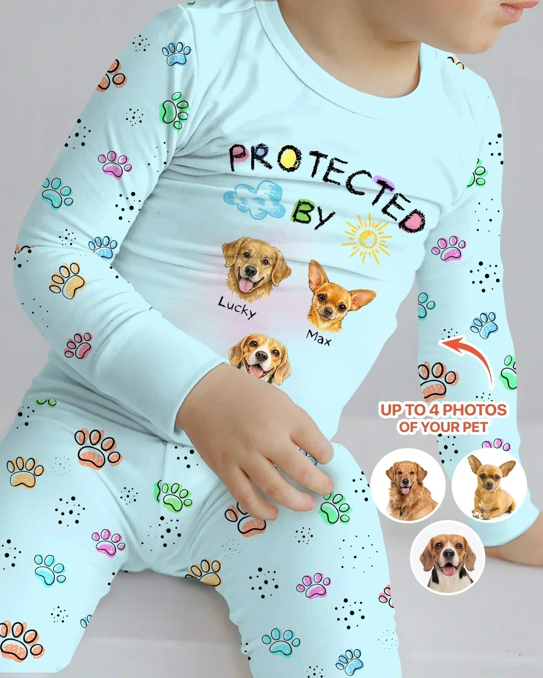 Zweiteiliges Langarm-Pyjama-Set mit Sommerfrüchten