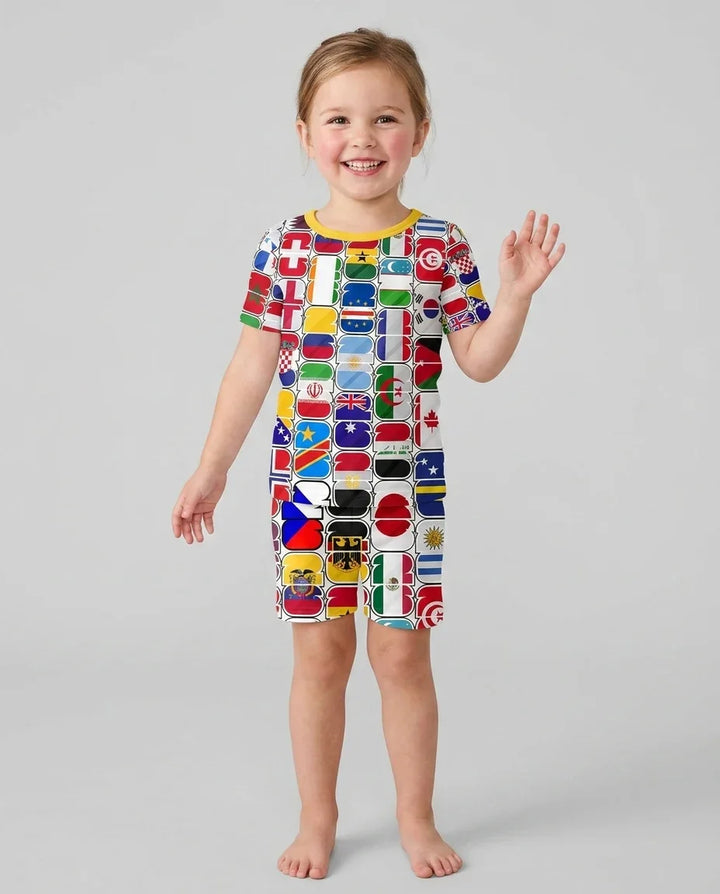 Schlafanzug-Set zweiteilig, kurze Ärmel, kurze Hose, Bambus