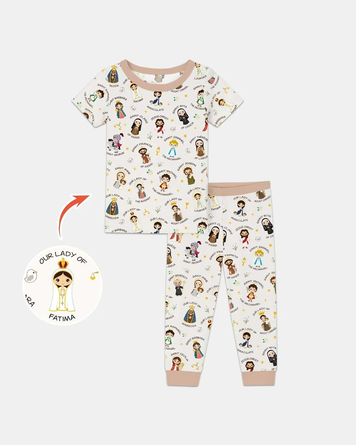 Zweiteiliges, kurzärmliges Pyjama-Set mit Marienkäfern