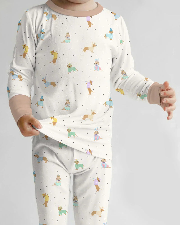 Zweiteiliges Langarm-Pyjama-Set mit Sommerfrüchten