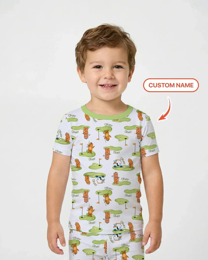 Zweiteiliges, kurzärmliges Pyjama-Set mit Marienkäfern