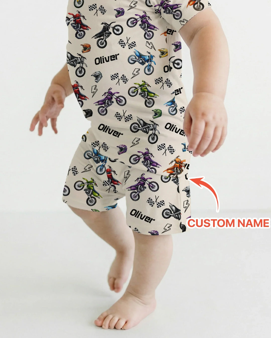 Zweiteiliges Pyjama-Set mit kurzen Ärmeln und Shorts im Sommer-Design
