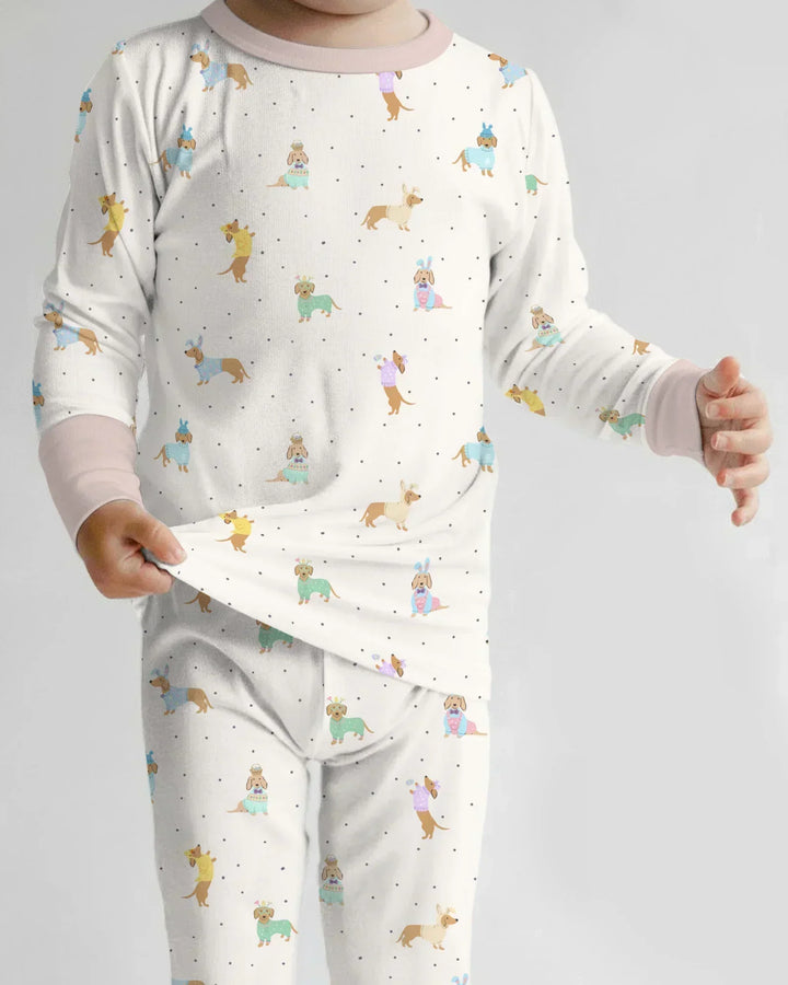 Zweiteiliges Langarm-Pyjama-Set mit Sommerfrüchten
