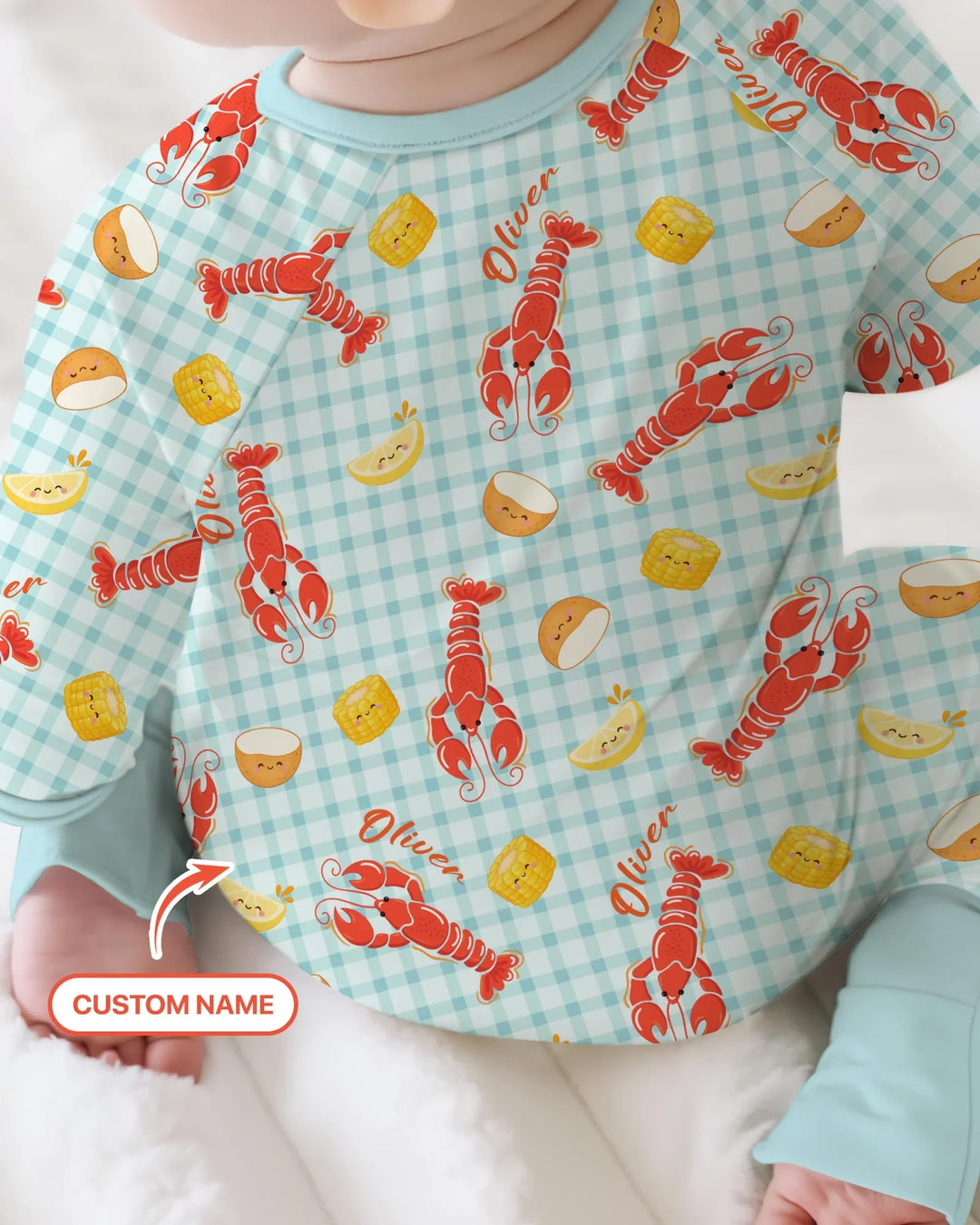 Custom Name Preppy Crawfish Season Bamboo Convertible Zippy