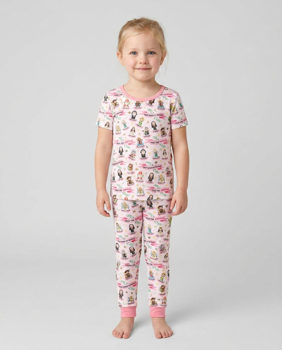 Zweiteiliges, kurzärmliges Pyjama-Set mit Marienkäfern
