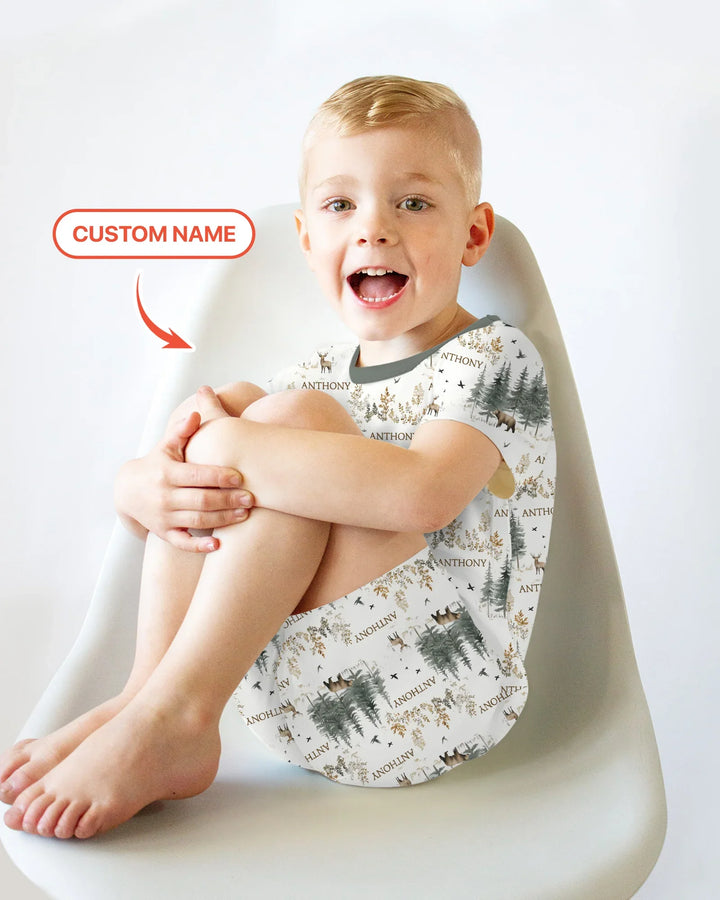 Zweiteiliges Pyjama-Set mit kurzen Ärmeln und Shorts im Sommer-Design