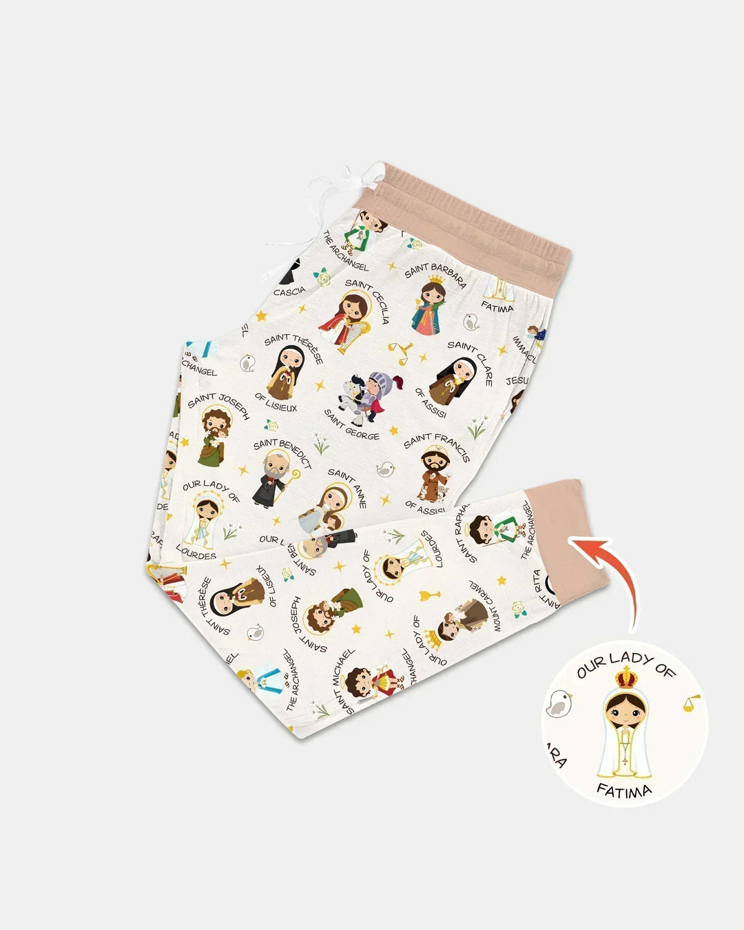 Betet für uns, Familien-Pyjama-Set aus Bambus für Damen