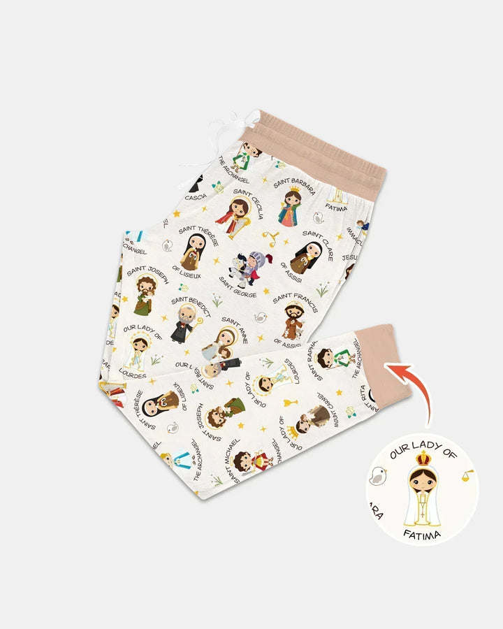 Betet für uns, Familien-Pyjama-Set aus Bambus für Damen